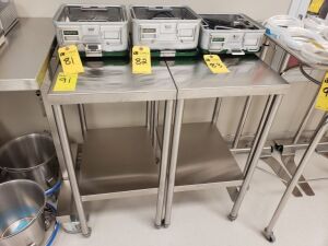 Stainless Steel Tables, 15" x 18" (Table Only) (2 Each)