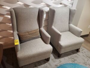 Upholstered Wingback Arm Chairs (2 Each)