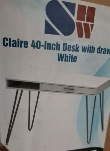 Shw Claire 40" Desk w/Drawer #OD-04A-W #CSO2